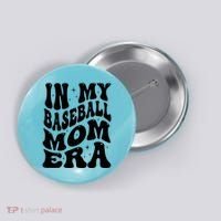 In My Baseball Mom Era Groovy Sport Button thumb 0