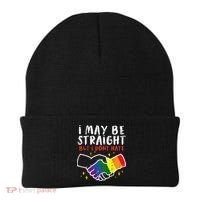 I May Be Straight But I Dont Hate G.A.Y Pride Flag L.G.B.T.Q Ally Beanie thumb 0