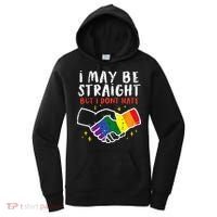 I May Be Straight But I Dont Hate G.A.Y Pride Flag L.G.B.T.Q Ally Women's Hoodie thumb 0