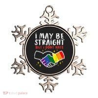 I May Be Straight But I Dont Hate G.A.Y Pride Flag L.G.B.T.Q Ally Ornament thumb 0