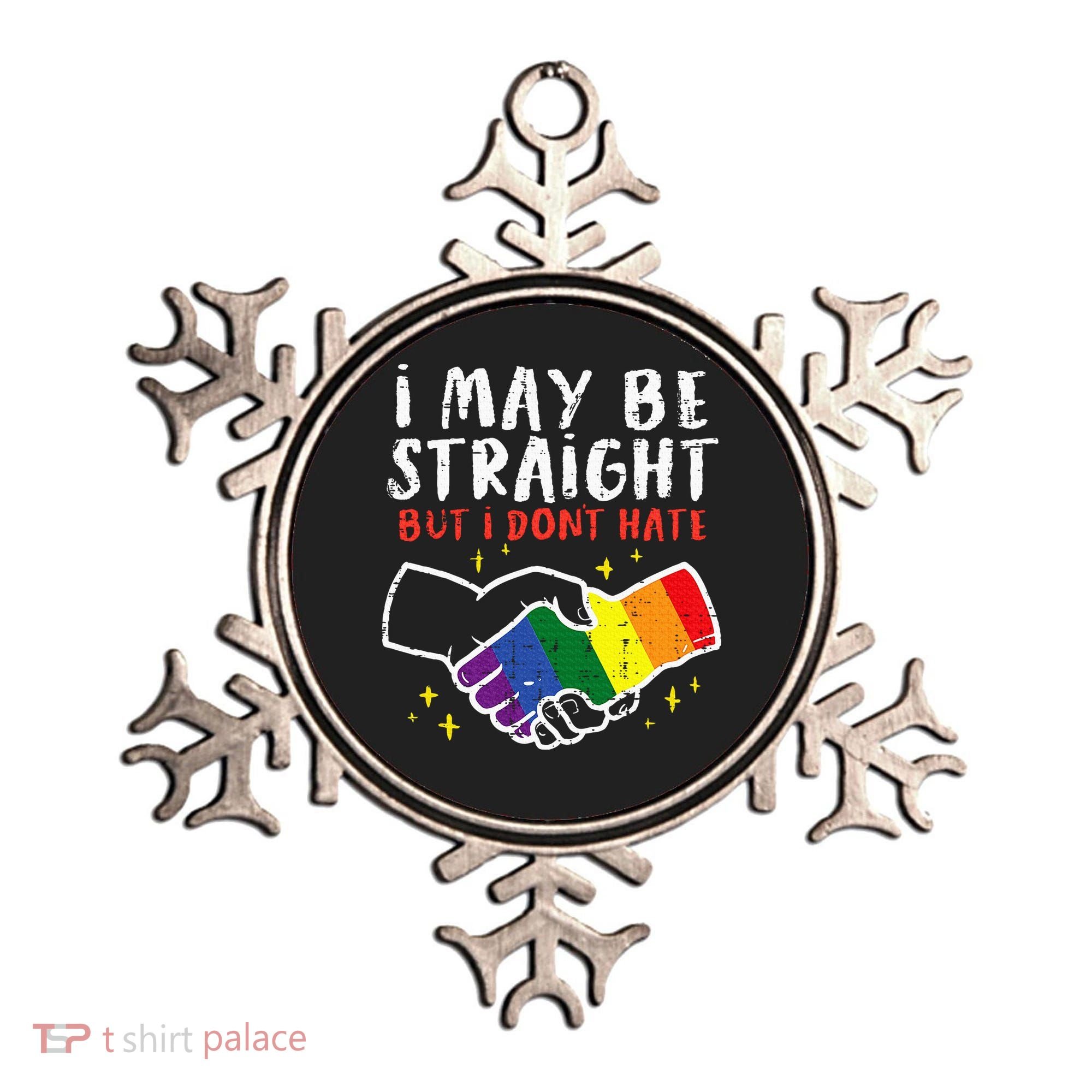I May Be Straight But I Dont Hate G.A.Y Pride Flag L.G.B.T.Q Ally Ornament