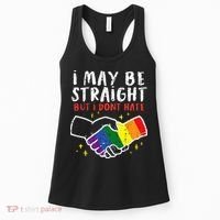 I May Be Straight But I Dont Hate G.A.Y Pride Flag L.G.B.T.Q Ally Women's Tank Top thumb 0
