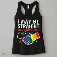 I May Be Straight But I Dont Hate G.A.Y Pride Flag L.G.B.T.Q Ally Women's Tank Top thumb 3
