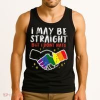 I May Be Straight But I Dont Hate G.A.Y Pride Flag L.G.B.T.Q Ally Tank Top thumb 3