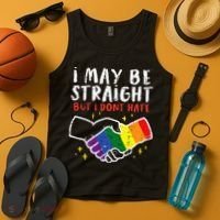 I May Be Straight But I Dont Hate G.A.Y Pride Flag L.G.B.T.Q Ally Tank Top thumb 4