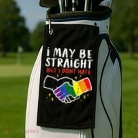 I May Be Straight But I Dont Hate G.A.Y Pride Flag L.G.B.T.Q Ally Golf Towel thumb 2
