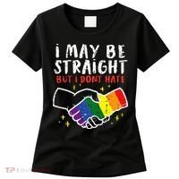 I May Be Straight But I Dont Hate G.A.Y Pride Flag L.G.B.T.Q Ally Women's T-Shirt thumb 0