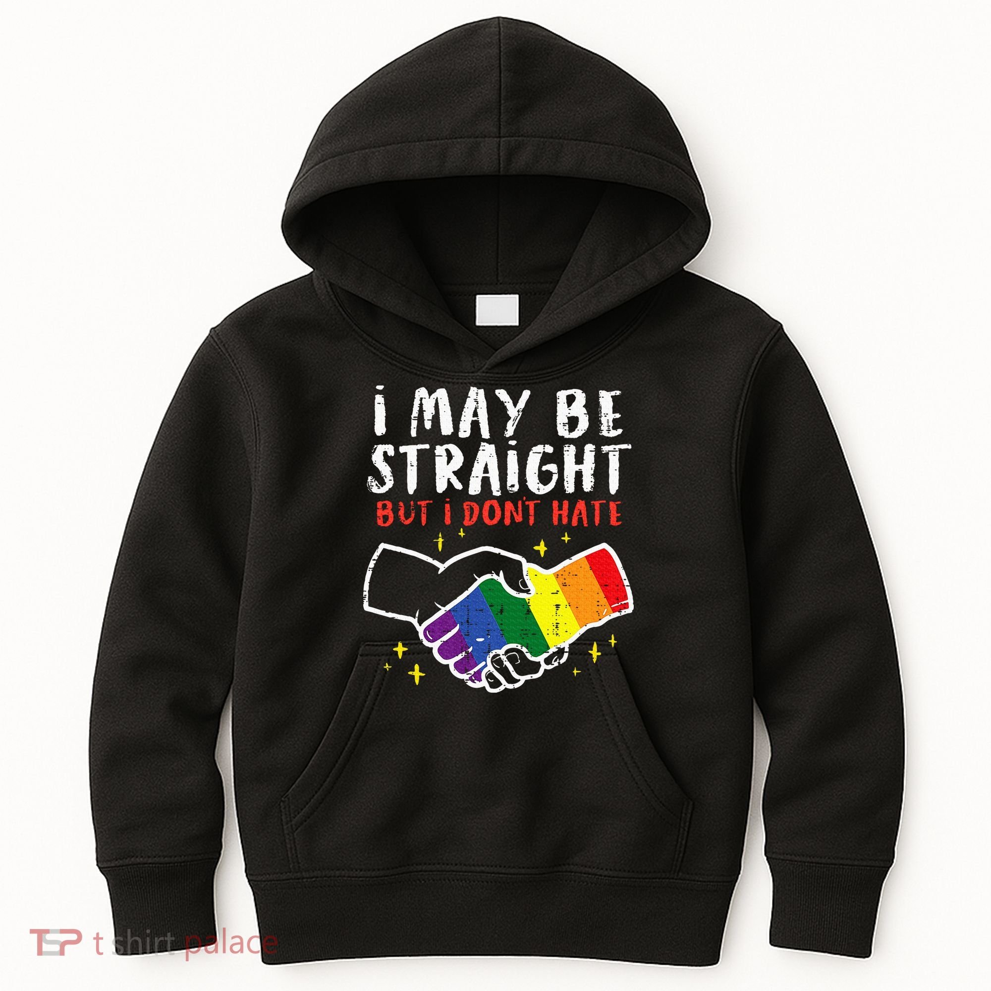 I May Be Straight But I Dont Hate G.A.Y Pride Flag L.G.B.T.Q Ally Kids Hoodie