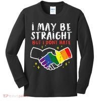 I May Be Straight But I Dont Hate G.A.Y Pride Flag L.G.B.T.Q Ally Kids Long Sleeve Shirt thumb 0
