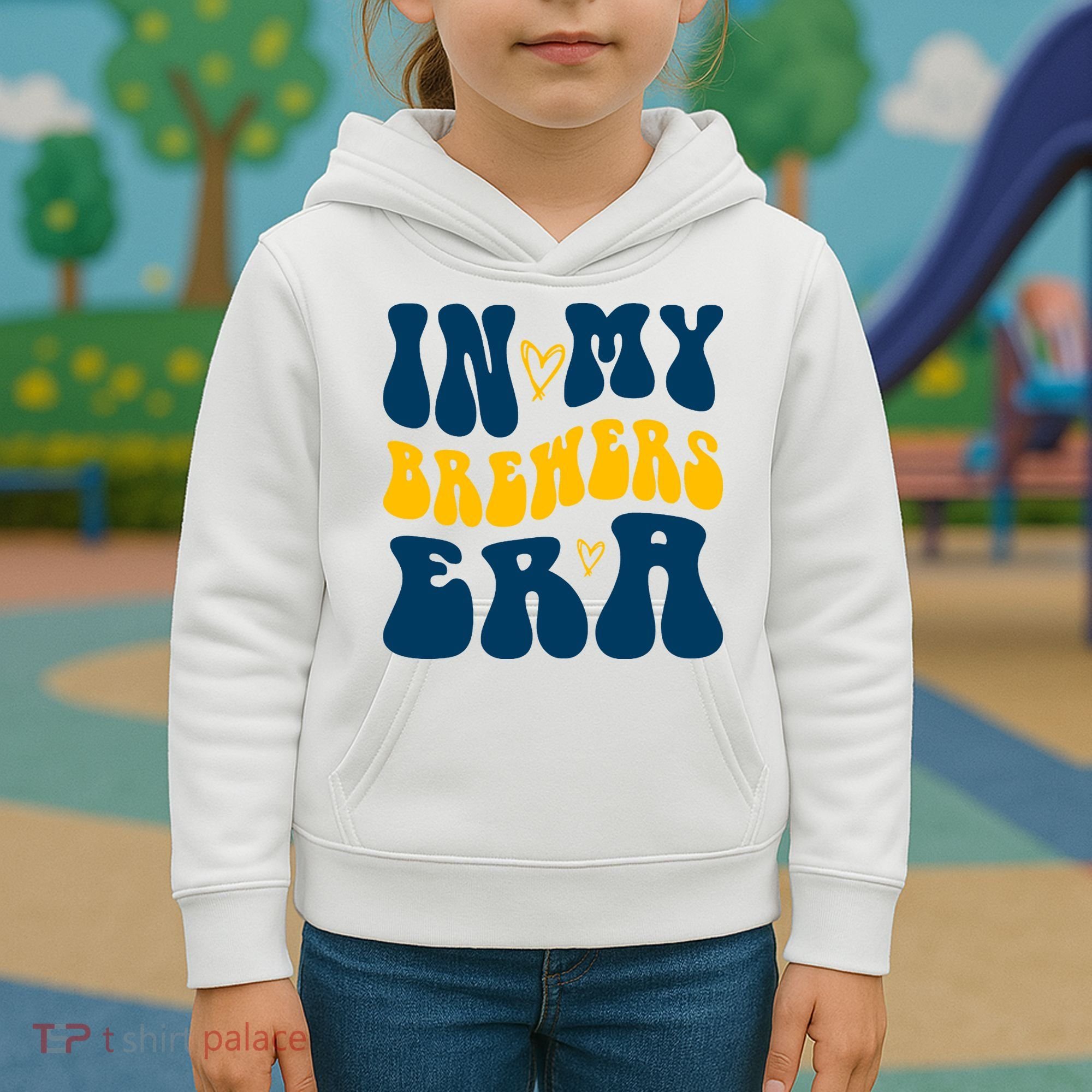 In My Brewers Era Milwaukee Baseball Lover Kids Hoodie