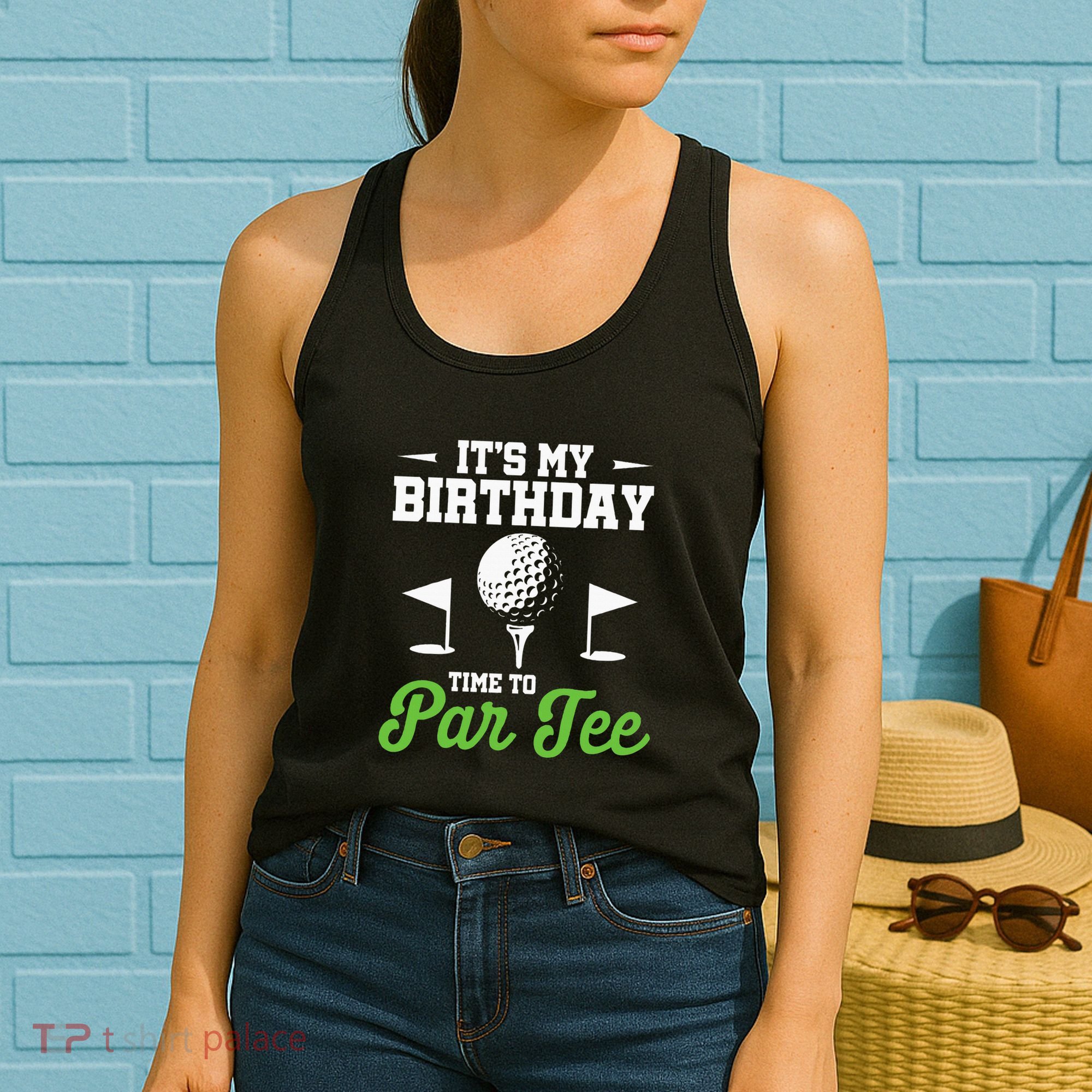 ItS My Birthday Time To Par Golfer Golf Party Golfing Women's Tank Top