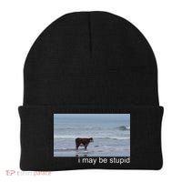I May Be Stupid Funny Beanie thumb 0