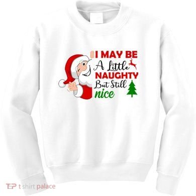 I May Be A Little Naughty But Still Nice Kids Sweatshirt