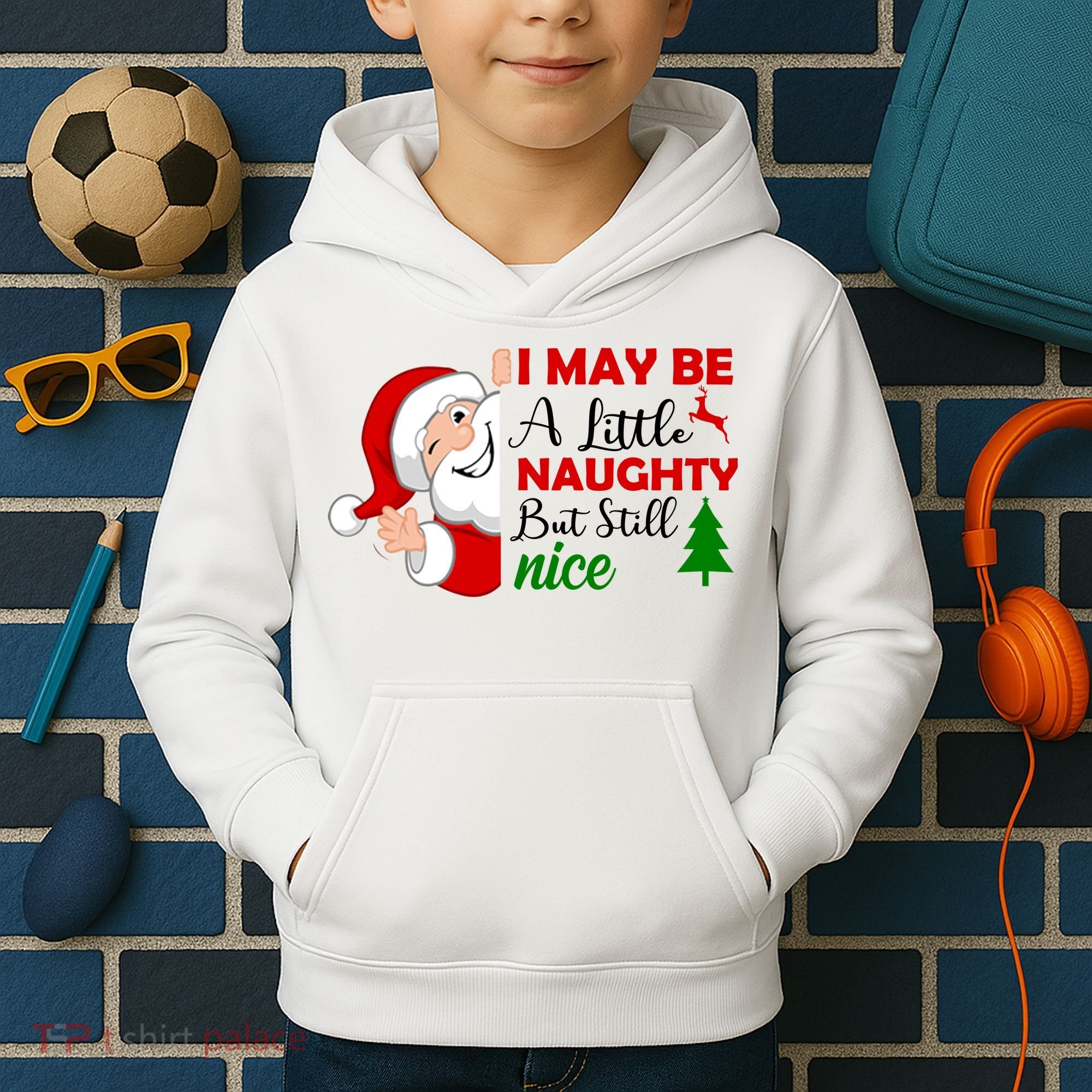 I May Be A Little Naughty But Still Nice Kids Hoodie
