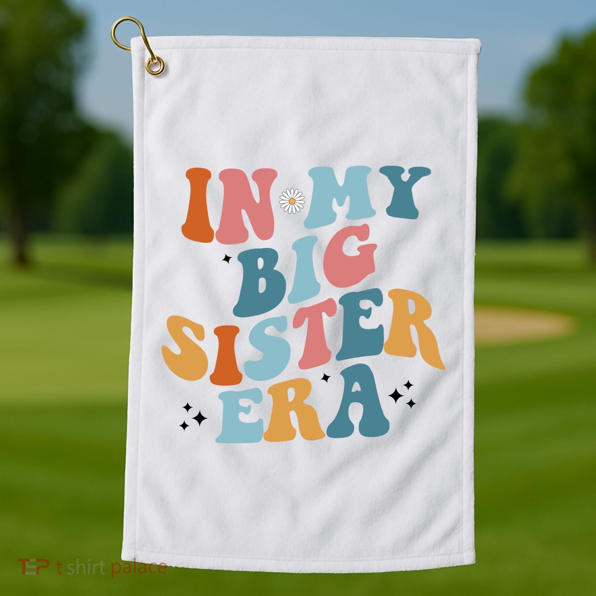 In My Big Sis Era Groovy Golf Towel