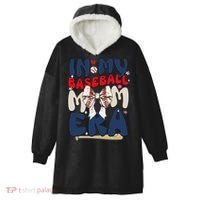 In My Baseball Mom Era Baseball Mama Coquette Bow Game Day Hooded Wearable Blanket thumb 0