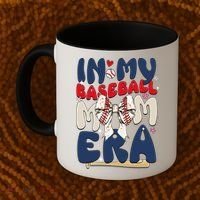 In My Baseball Mom Era Baseball Mama Coquette Bow Game Day Coffee Mug thumb 2