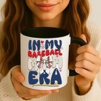In My Baseball Mom Era Baseball Mama Coquette Bow Game Day Coffee Mug thumb 3
