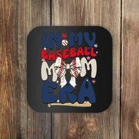 In My Baseball Mom Era Baseball Mama Coquette Bow Game Day Coaster thumb 0