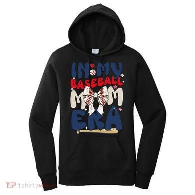 In My Baseball Mom Era Baseball Mama Coquette Bow Game Day Women's Hoodie
