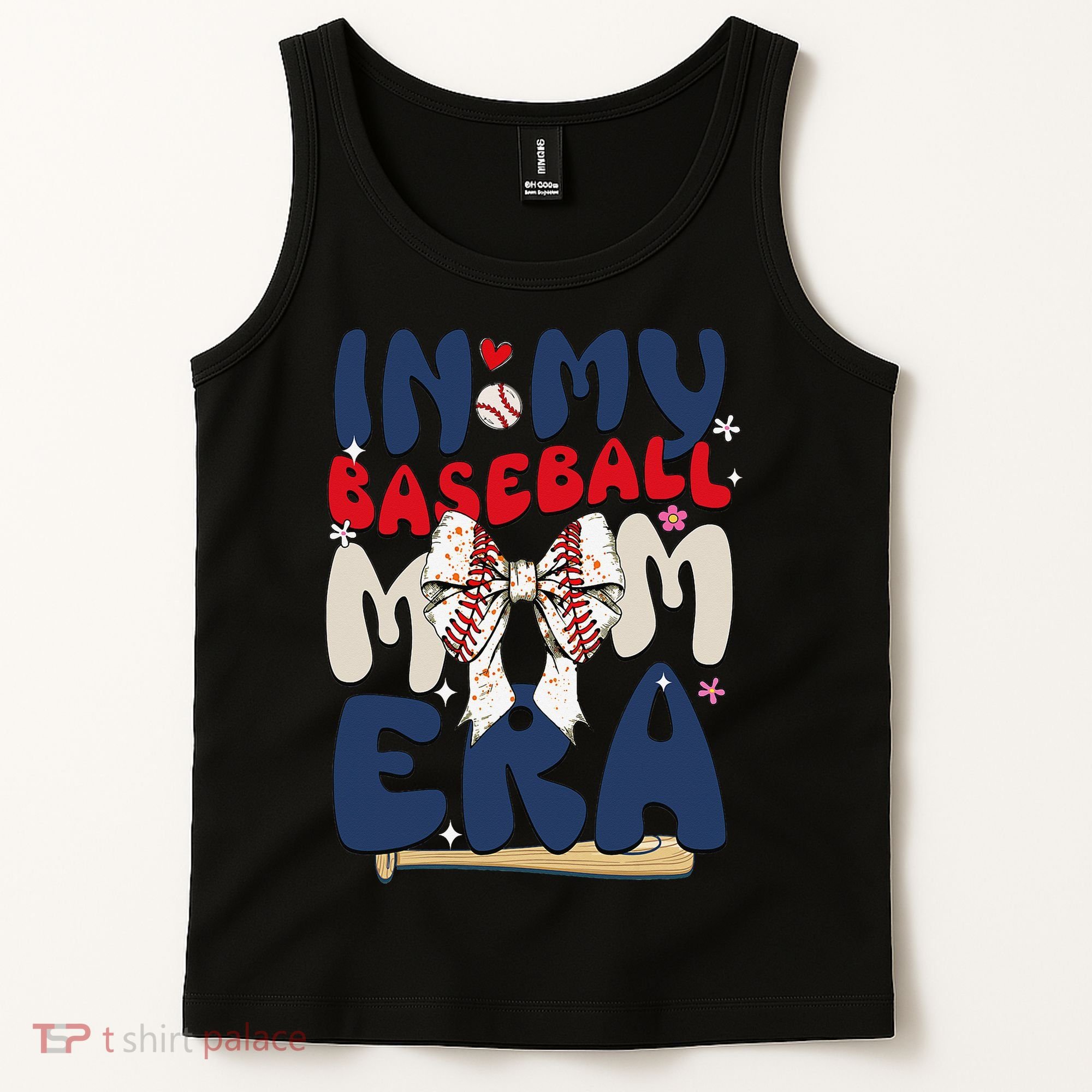 In My Baseball Mom Era Baseball Mama Coquette Bow Game Day Tank Top