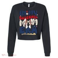 In My Baseball Mom Era Baseball Mama Coquette Bow Game Day Cropped Pullover Crew thumb 0