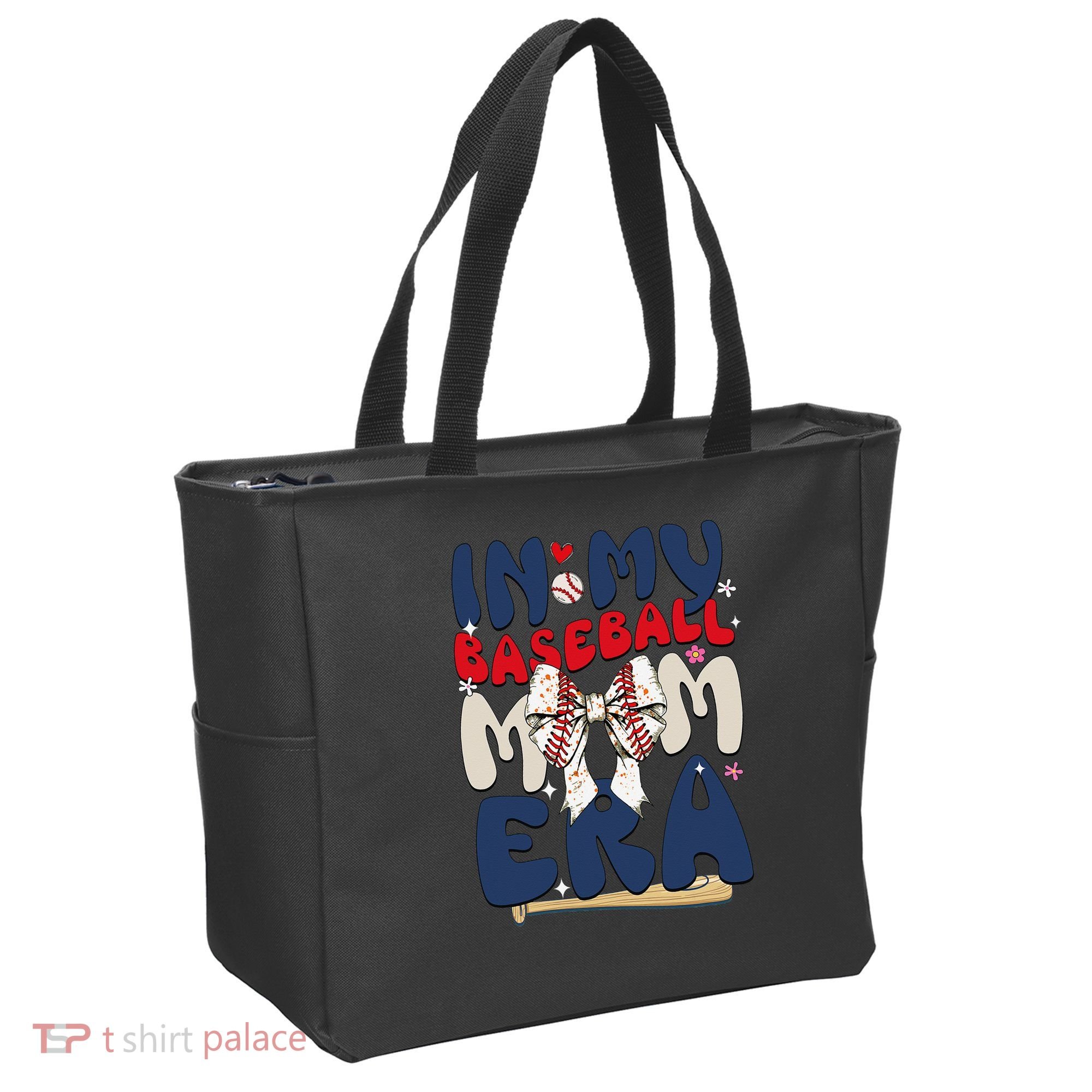 In My Baseball Mom Era Baseball Mama Coquette Bow Game Day Tote Bag