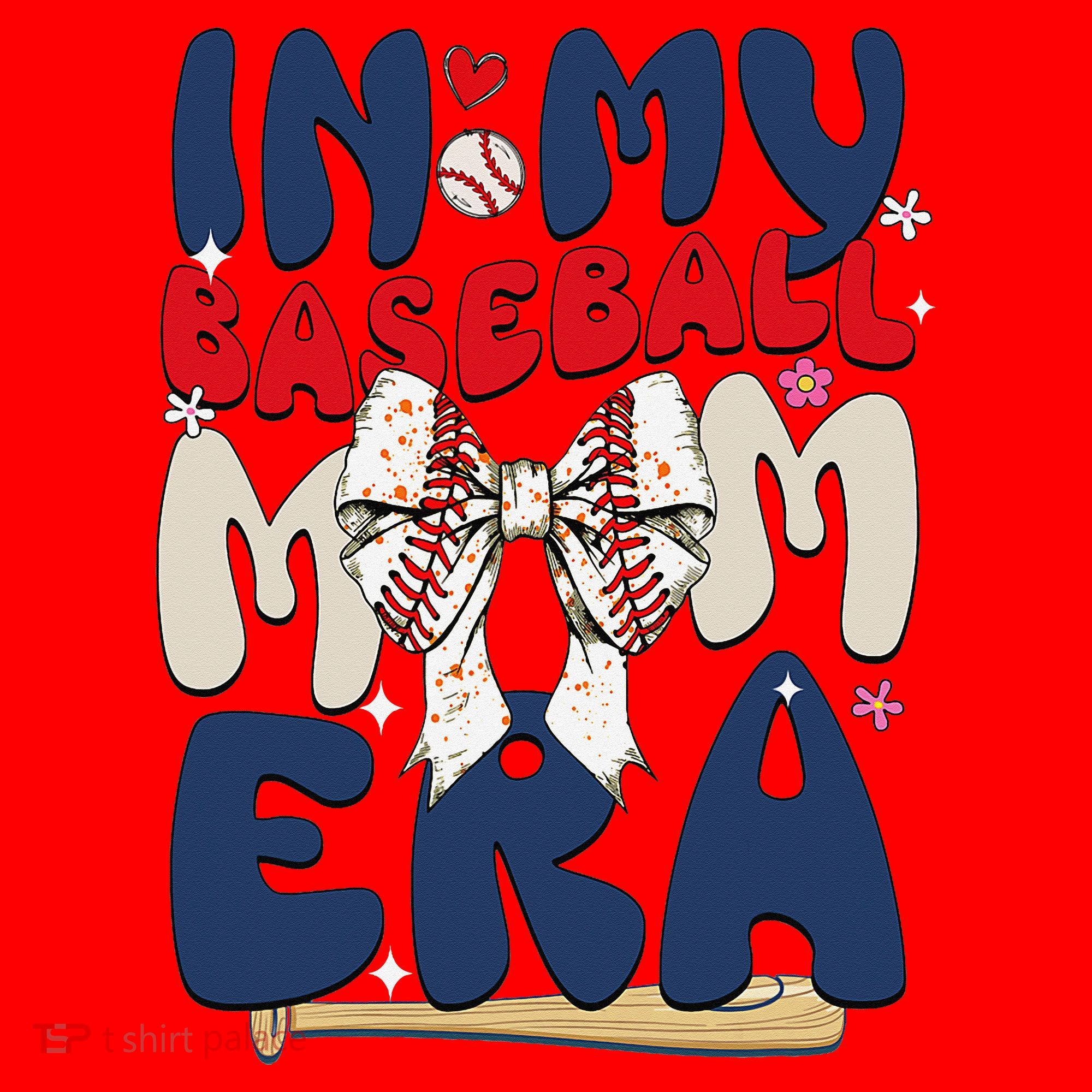 In My Baseball Mom Era Baseball Mama Coquette Bow Game Day Santa Hat
