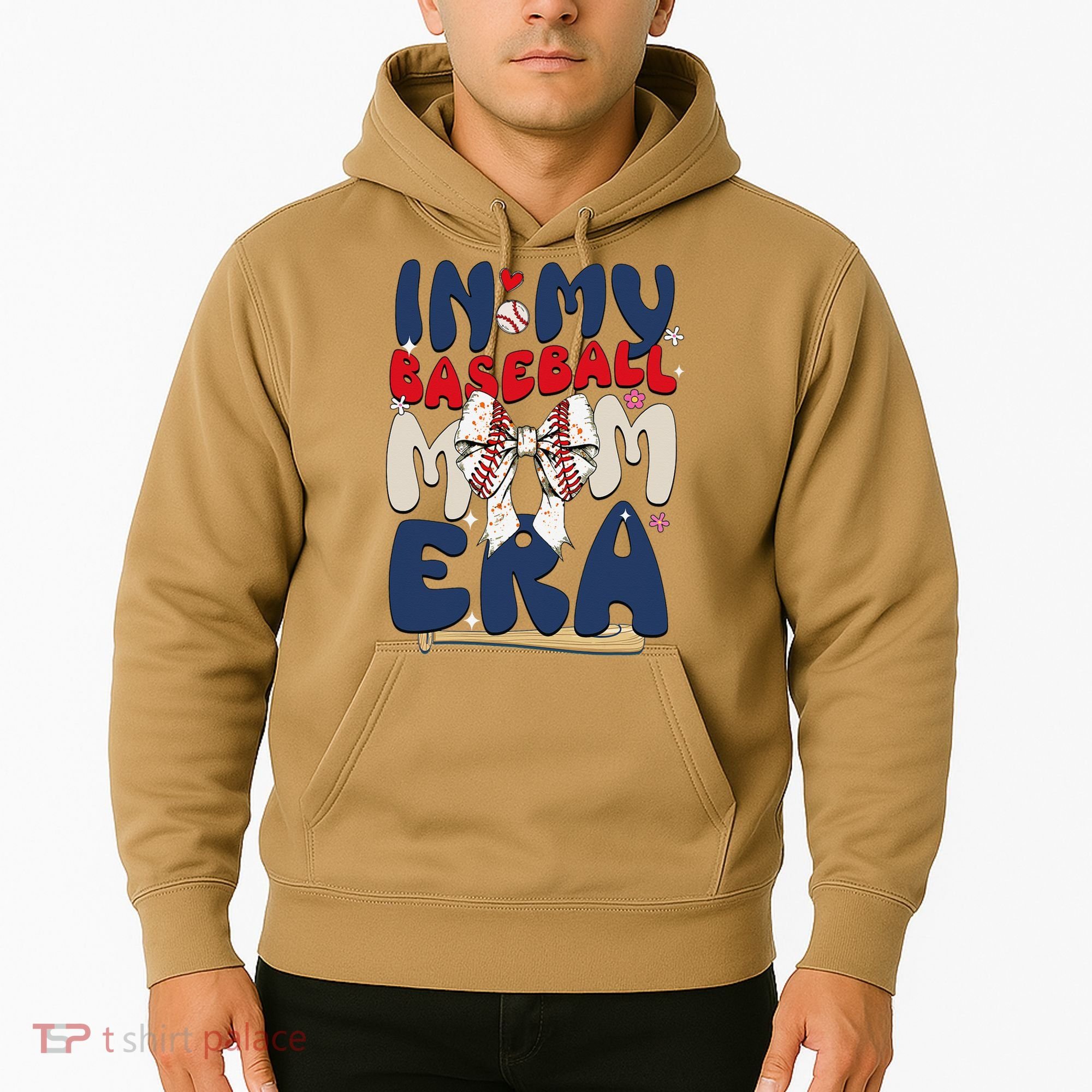 In My Baseball Mom Era Baseball Mama Coquette Bow Game Day Hoodie
