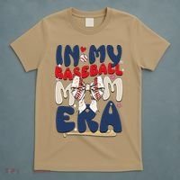 In My Baseball Mom Era Baseball Mama Coquette Bow Game Day T-Shirt thumb 5