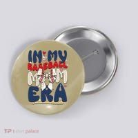In My Baseball Mom Era Baseball Mama Coquette Bow Game Day Button thumb 0