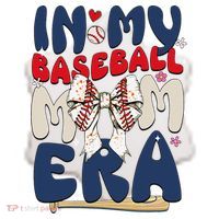 In My Baseball Mom Era Baseball Mama Coquette Bow Game Day Ceramic Ornament thumb 2