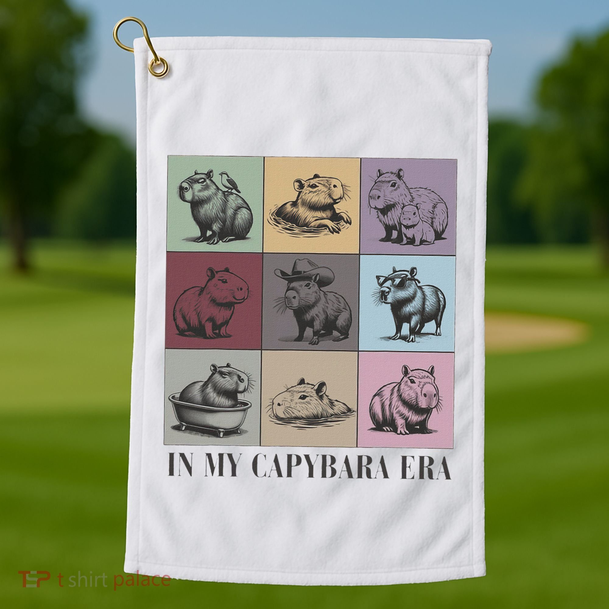 In My Capybara Era Capybara Lover Gift Golf Towel