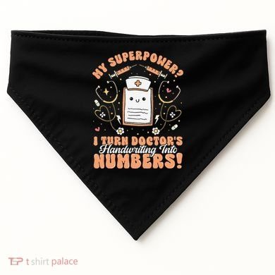 Icd Medical Coder Coding Worker Billing Handwriting Humor USA-Made Doggie Bandana