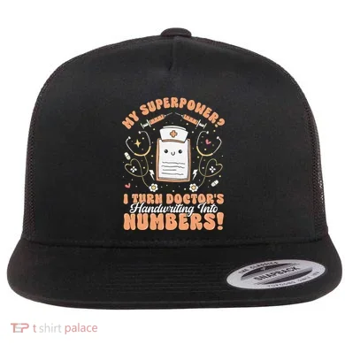 Icd Medical Coder Coding Worker Billing Handwriting Humor Flat Bill Trucker Hat