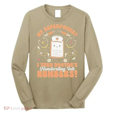 Icd Medical Coder Coding Worker Billing Handwriting Humor Long Sleeve Shirt