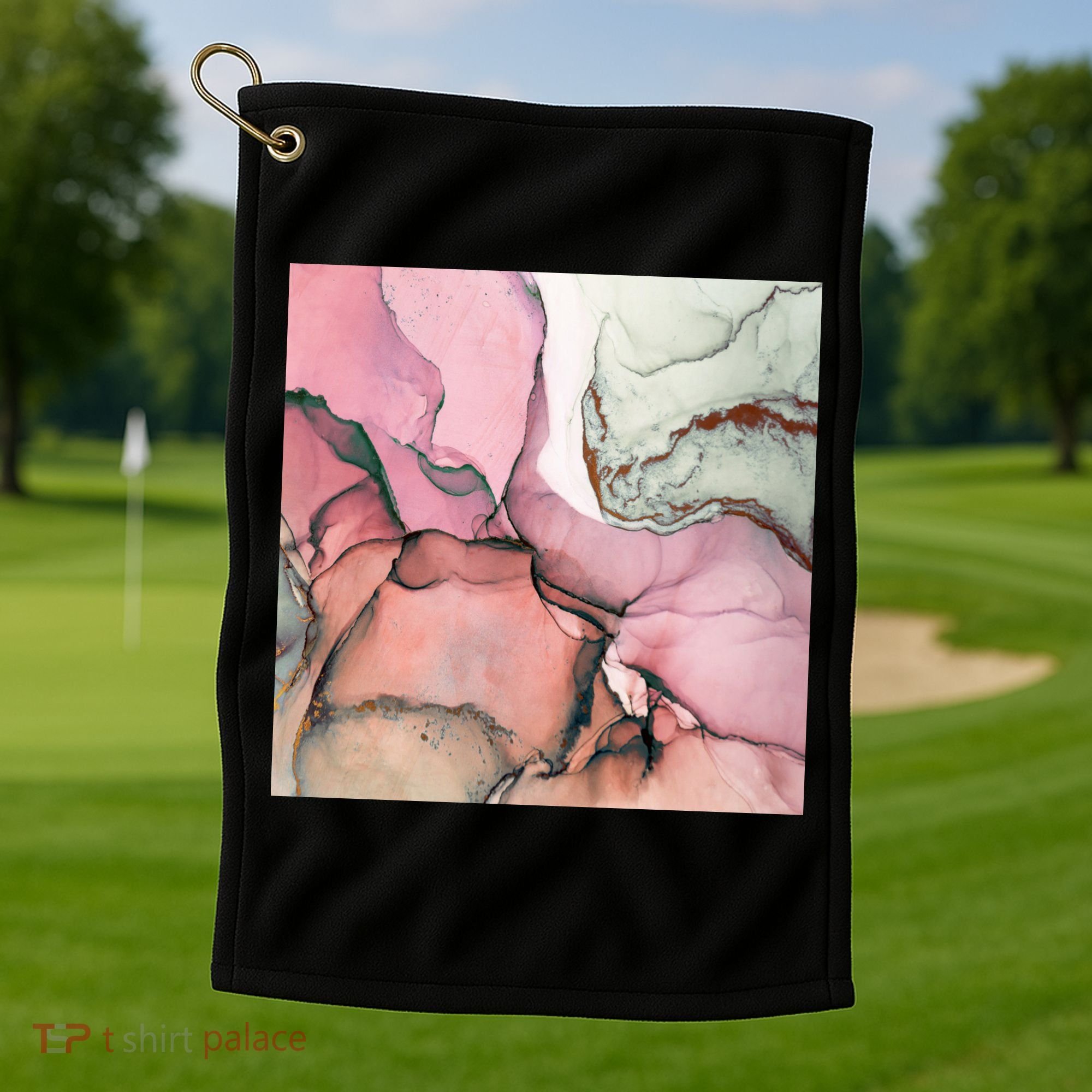 Ink Modern Contemporary Art Painting Golf Towel