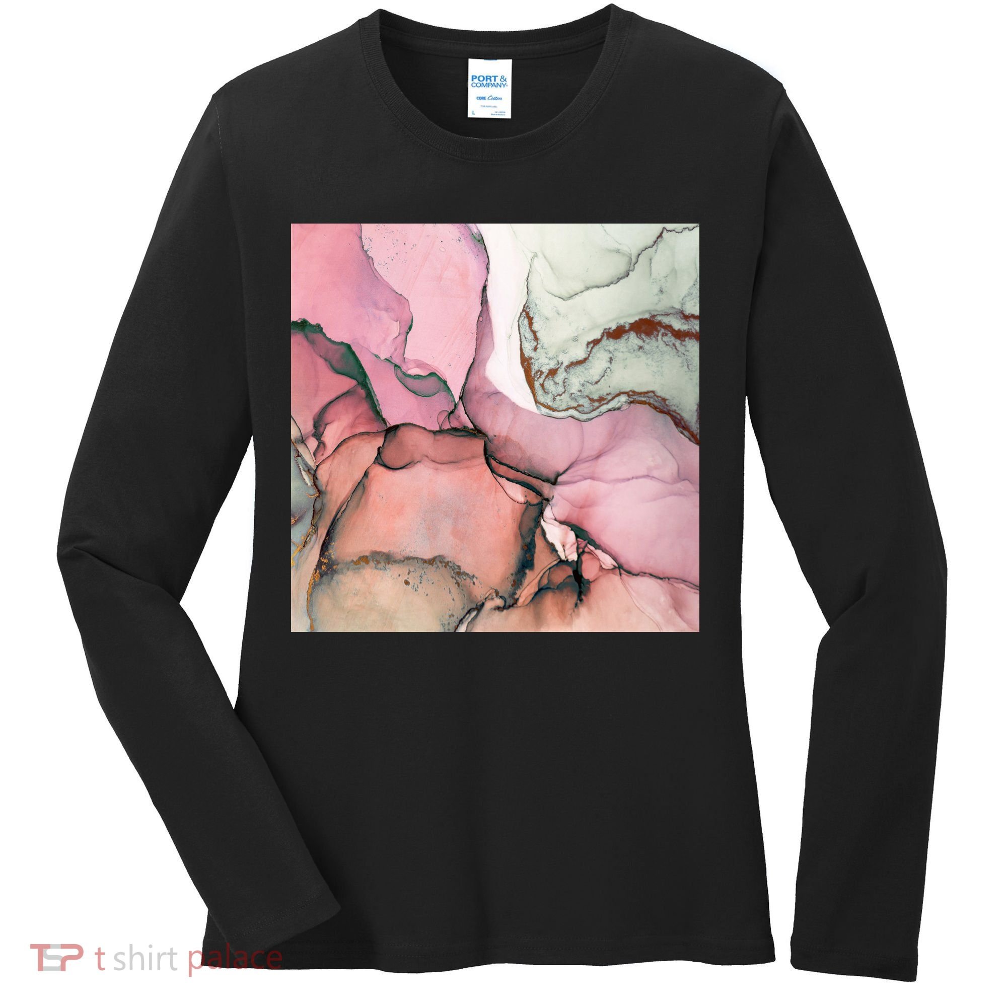 Ink Modern Contemporary Art Painting Women's Long Sleeve Shirt