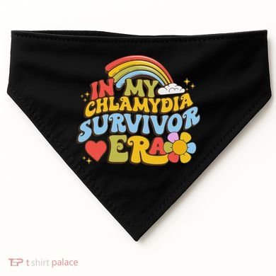 In My Chlamydia Survivor Era Funny Inappropriate USA-Made Doggie Bandana