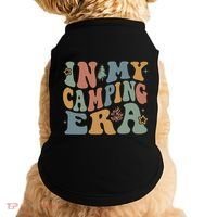 In My Camping Era Retro Wavy Groovy Style For Camper Gift Doggie Tank thumb 0