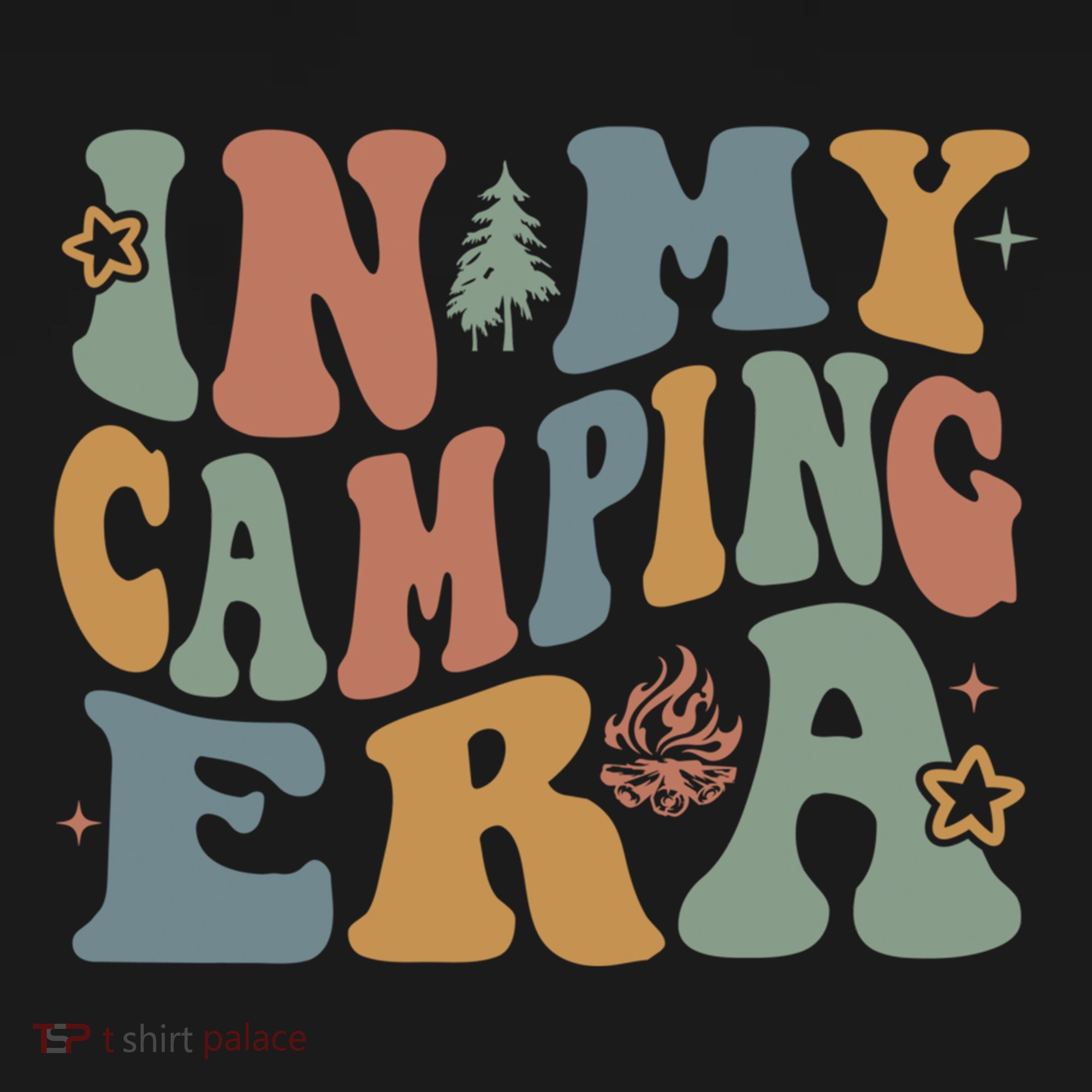 In My Camping Era Retro Wavy Groovy Style For Camper Gift Women's Hoodie