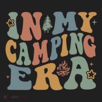 In My Camping Era Retro Wavy Groovy Style For Camper Gift Golf Towel thumb 3