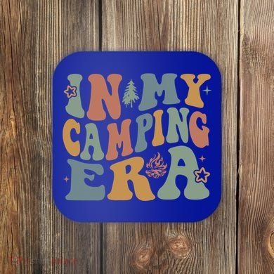 In My Camping Era Retro Wavy Groovy Style For Camper Gift Coaster