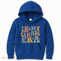 In My Camping Era Retro Wavy Groovy Style For Camper Gift Kids Hoodie thumb 0