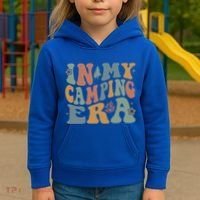 In My Camping Era Retro Wavy Groovy Style For Camper Gift Kids Hoodie thumb 3