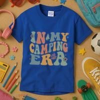 In My Camping Era Retro Wavy Groovy Style For Camper Gift Kids T-Shirt thumb 3
