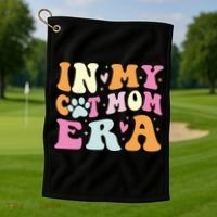 In My Cat Mom Era Cute Cat Mom Golf Towel thumb 1