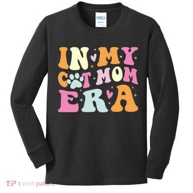 In My Cat Mom Era Cute Cat Mom Kids Long Sleeve Shirt