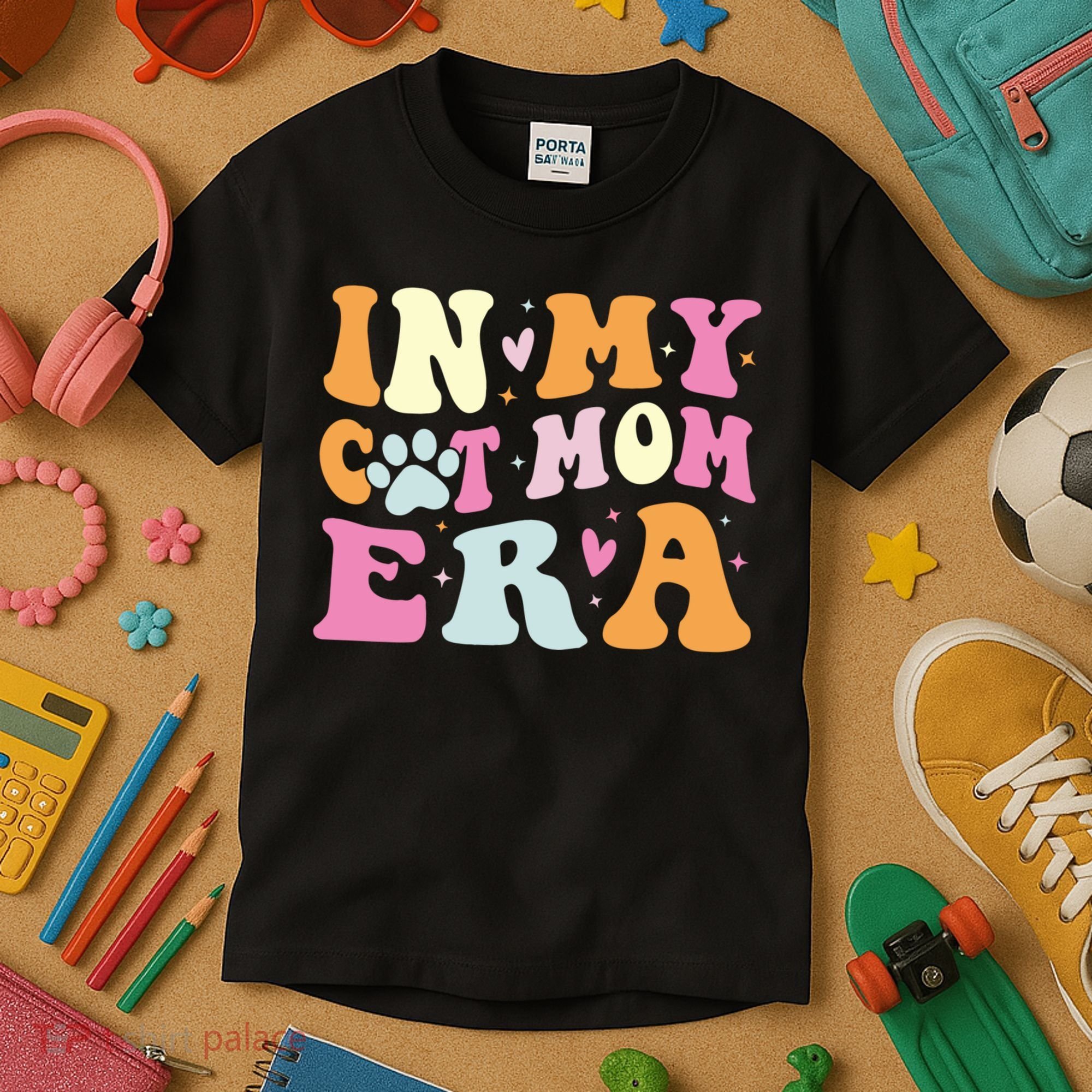 In My Cat Mom Era Cute Cat Mom Kids T-Shirt