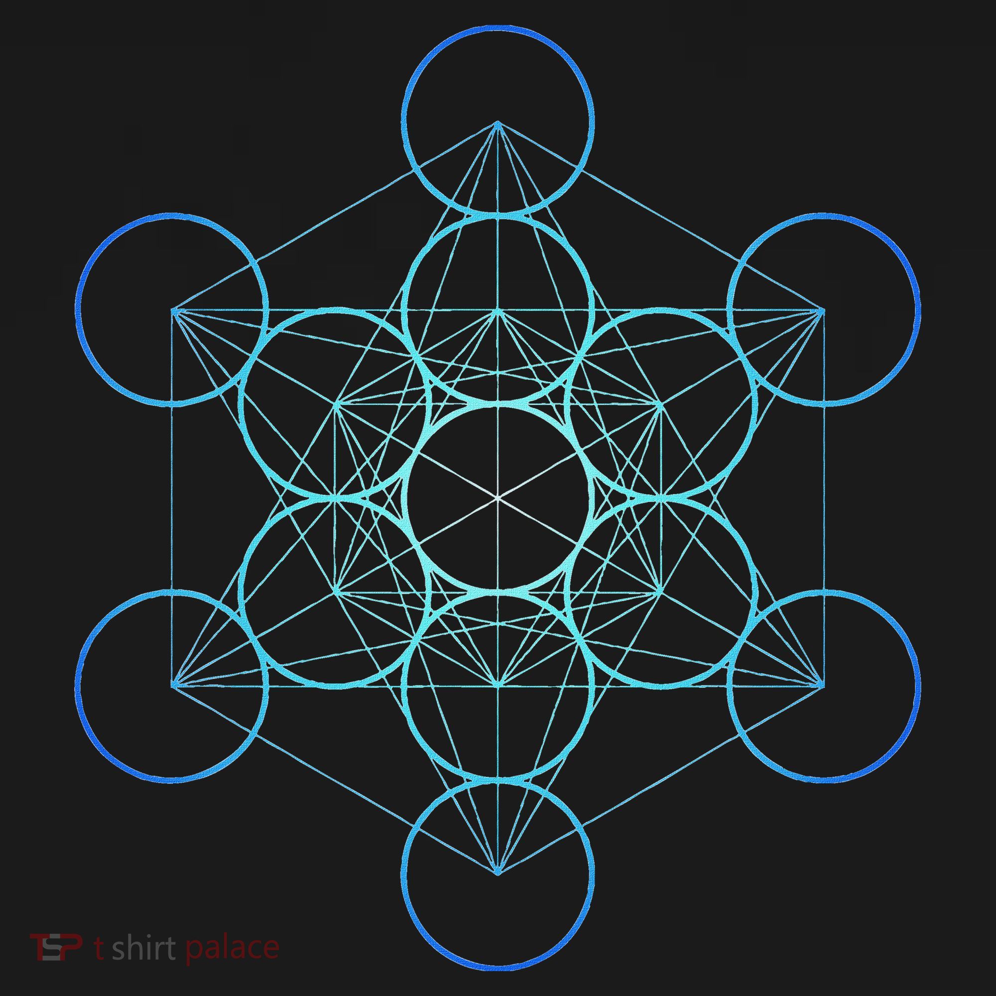 Indigo MetatronS Cube Sacred Geometry Doggie Tank